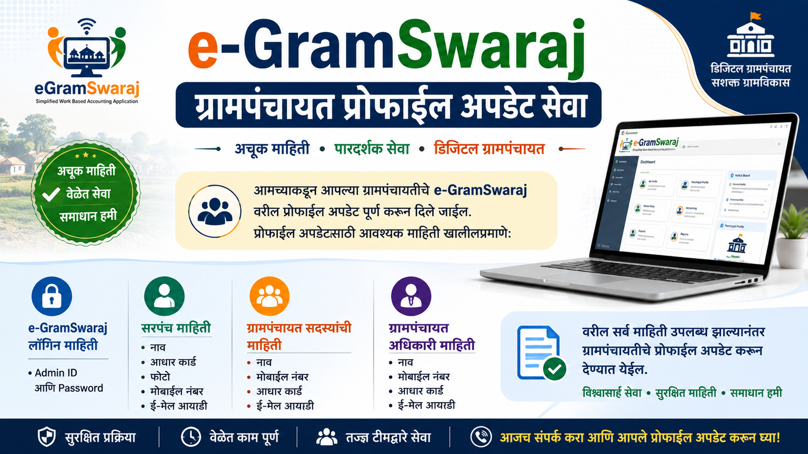 E-GramSwaraj ग्रामपंचायत प्रोफाईल अपडेट सेवा”